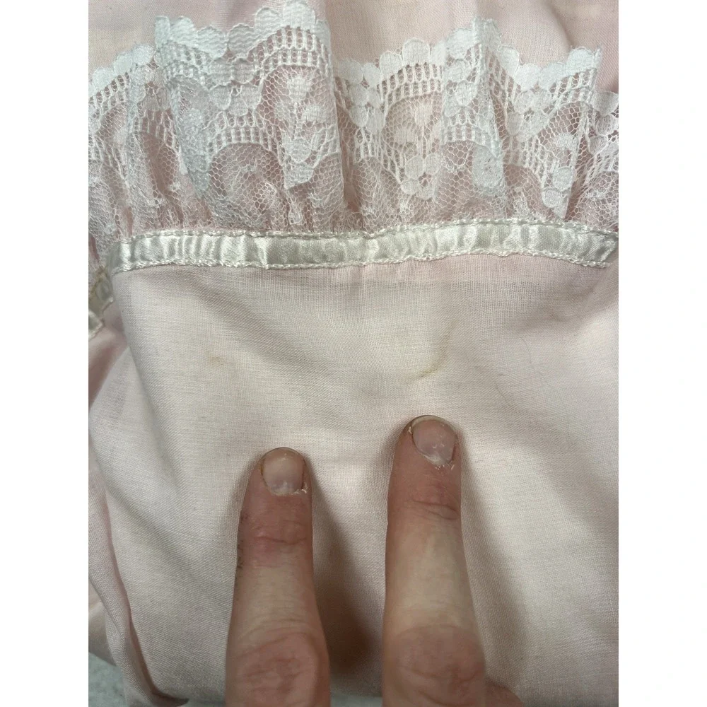 VTG 70's/ 80's Jeunes Filles GUNNE SAX Pink Lace Trim Dress Girls Size 5 - Picture 15 of 16